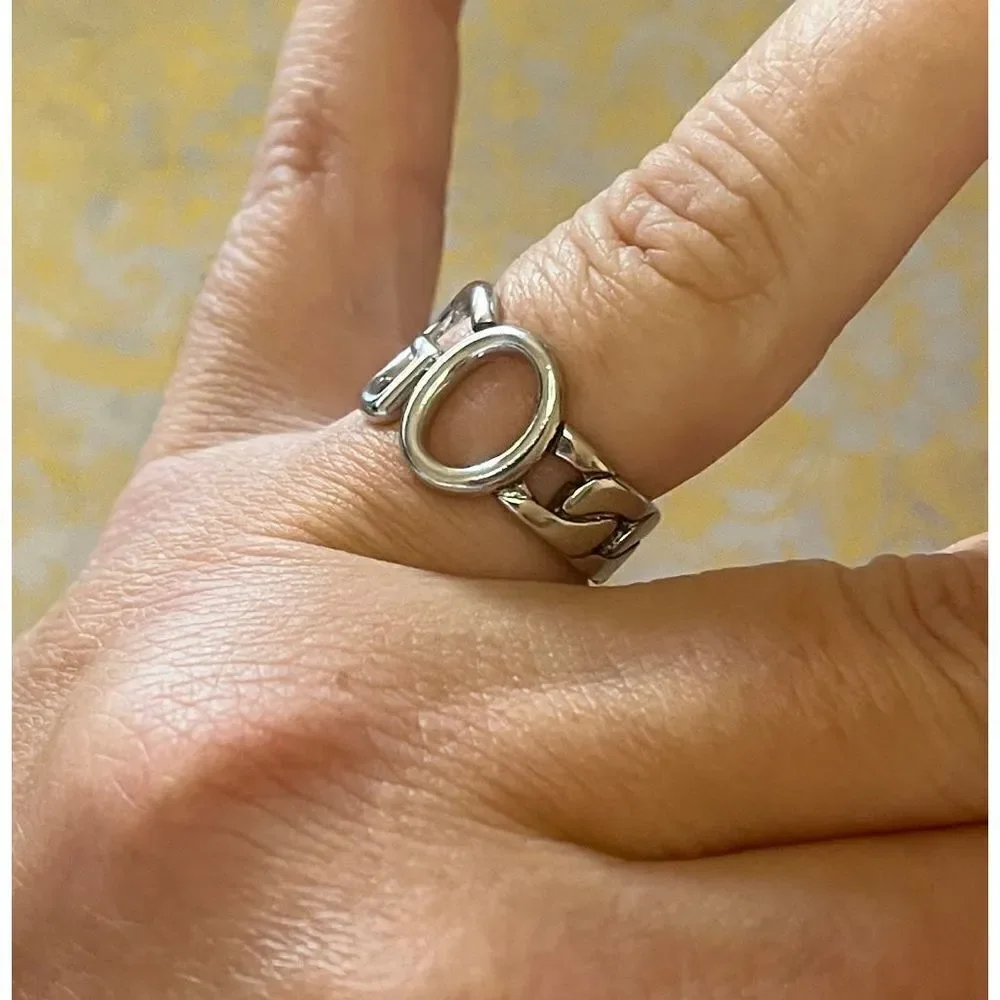 The GO Ring statement retro adjustable 925 silver